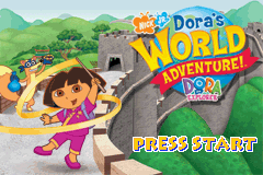 Dora The Explorer: Dora's World Adventure title screen for GameBoy Advance